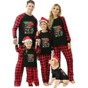 JBEELATE Family Christmas Pajamas Matching Sets Xmas Matching Pjs for Adults Kids Holiday Home Xmas Family Sleepwear Set