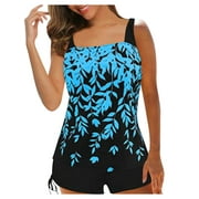 JBEELATE Plus Size Swimsuits for Women 2pcs Bathing Suits Tankini Swim Dress with Low Waist Shorts