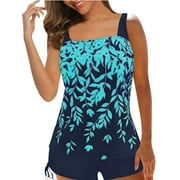 JBEELATE Plus Size Swimsuits for Women 2pcs Bathing Suits Tankini Swim Dress with Low Waist Shorts