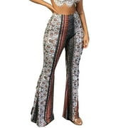 JBEELATE Women Stretch Bell Bottom Trousers Gypsy Wide Leg Loose Palazzo Pants