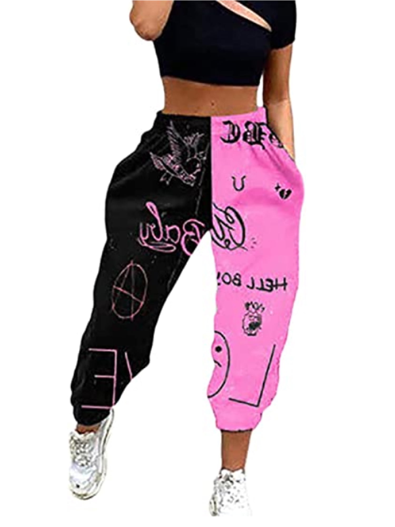 JBEELATE Women's Fashion Printed Jogger Pants Elastic Waist Color