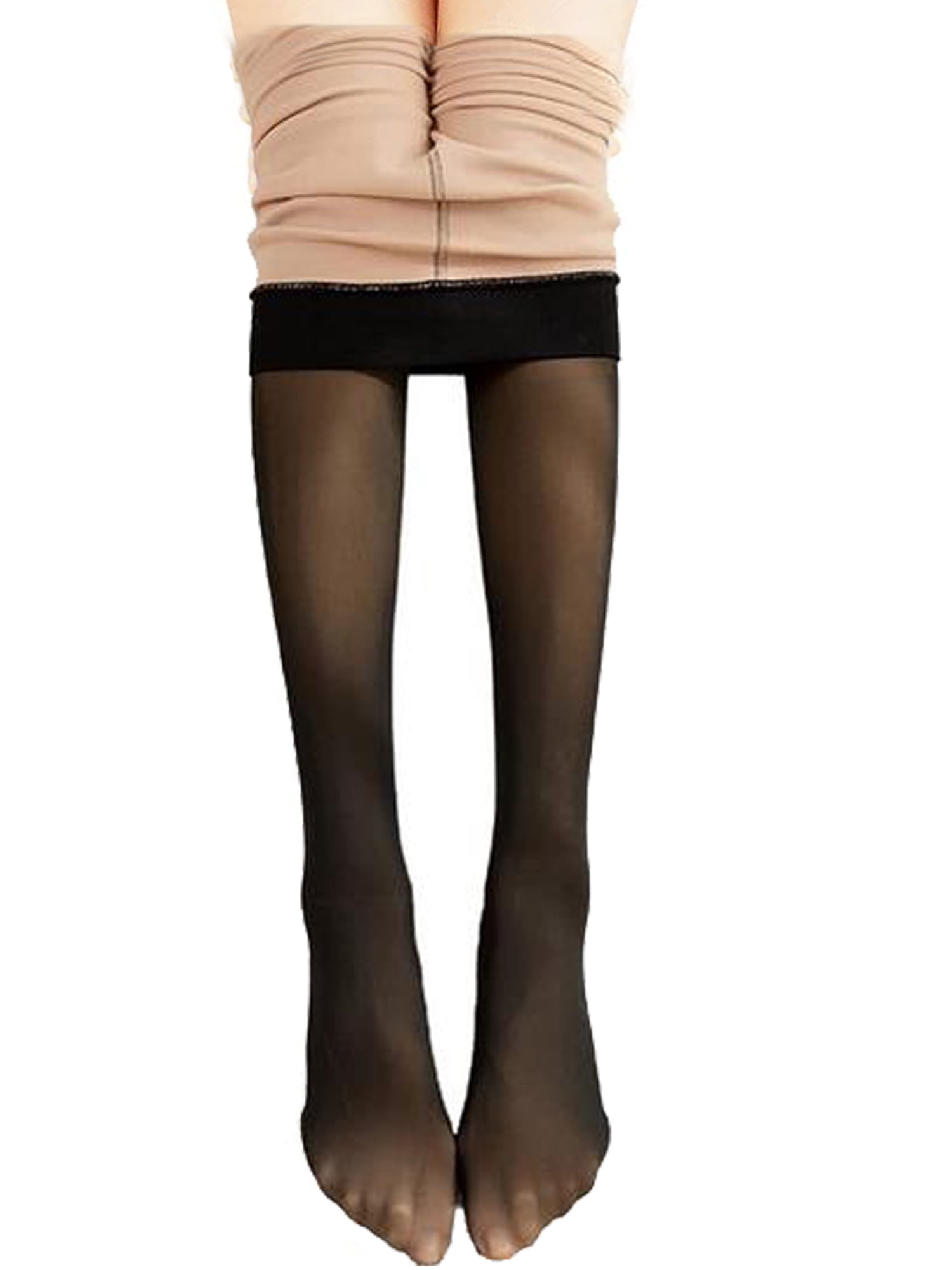 JBEELATE Women's Fleece Lined Tights Thick Pantyhose Translucent Leggings  for Winter Cold Weather 
