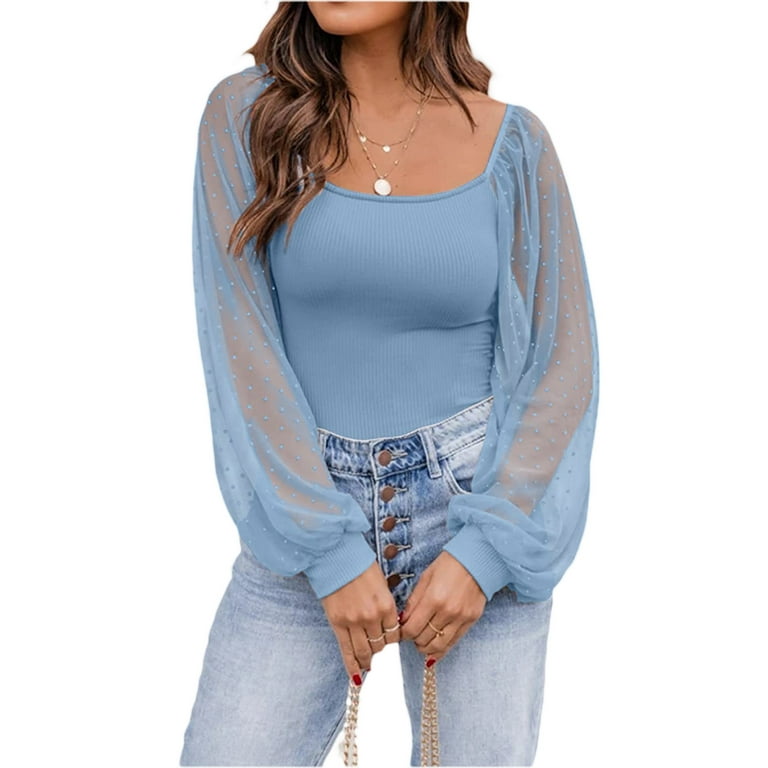 Tops puff sleeves top