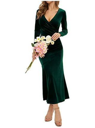 Velvet red deals dress long