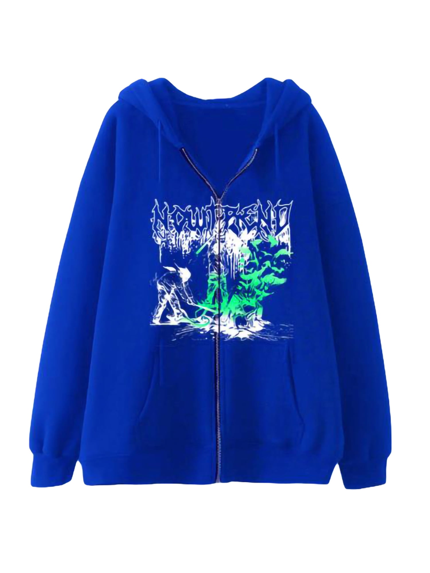 JBEELATE Women's Y2k Vintage Graphic Zip Up Hoodie Butterfly Print