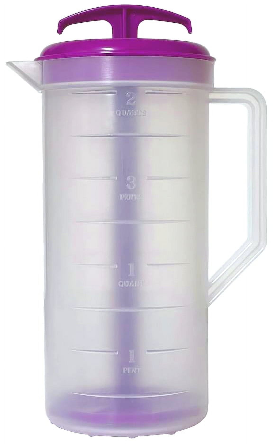 JBK Pottery Mixing Pitcher, 2 Quart, Plastic with Lid and Plunger ...