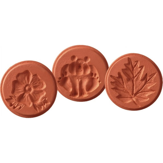 JBK Pottery Terra Cotta Cookie Stamps (3 Piece Nature Set)