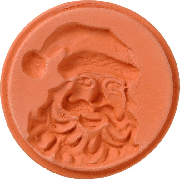 JBK Pottery Terra Cotta Cookie Stamps (Santa)