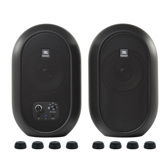JBL 104SET-BT Pair Bluetooth Powered Active Studio Monitors+Isolation Feet Pads