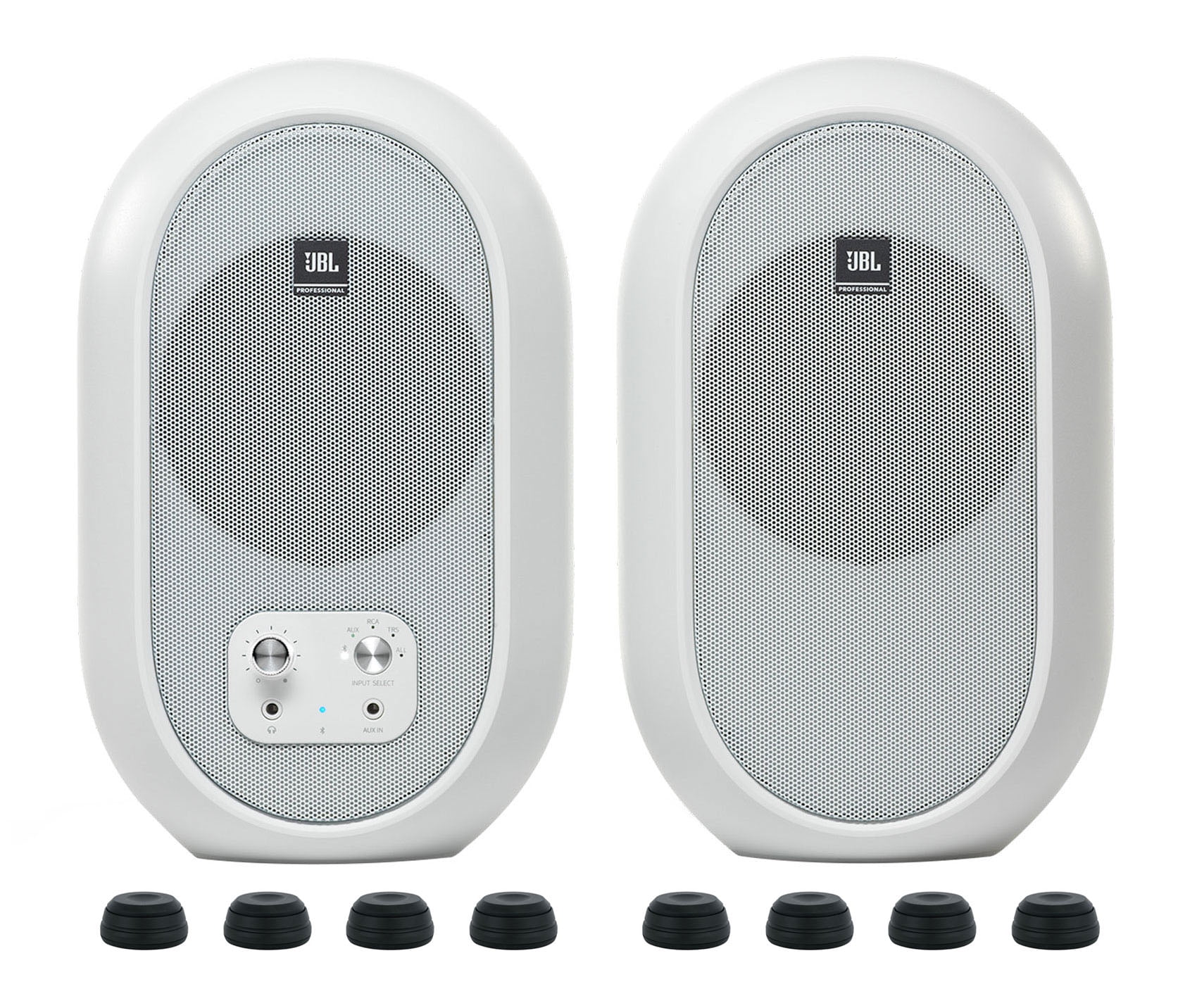 JBL 104SET-BTW Pair Bluetooth Powered Active Studio Monitors+Isolation Feet Pads