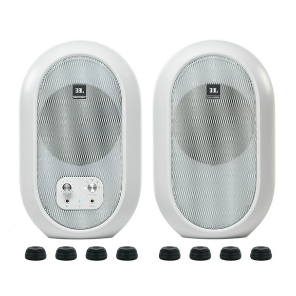 JBL 104SET-BTW Pair Bluetooth Powered Active Studio Monitors+Isolation Feet Pads