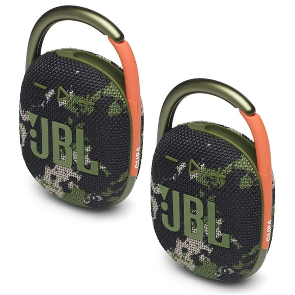 JBL 2 Pack Clip 4 Waterproof Wireless Audio Bluetooth Speaker Bundle (Squad)