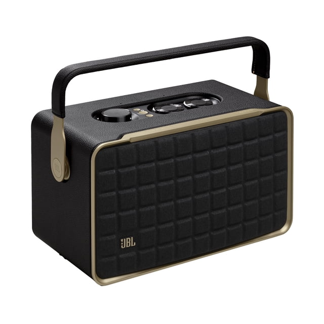 JBL Authentics 300 - Portable smart home speaker with Wi-Fi, Bluetooth and voice assistants with retro design. - Black