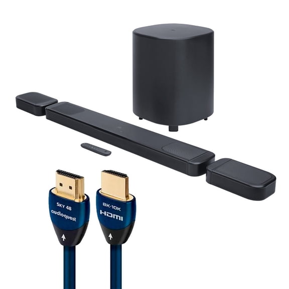 JBL BAR 1000 MK2 7.1.4 Channel Soundbar System and AudioQuest SKY 3m HDMI Cable