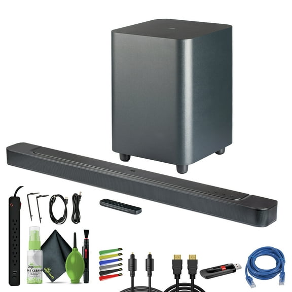 JBL Bar 500 5.1-Channel Dolby Atmos Soundbar with Wireless Subwoofer for TV Home Theater (International Model)