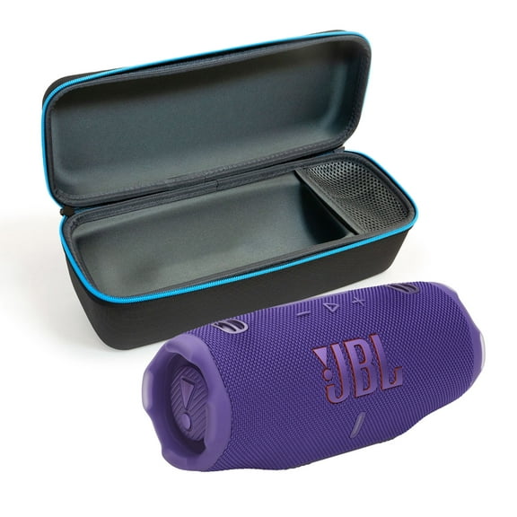 JBL CHARGE 6 Bluetooth Speaker & divvi! Premium Hard Case Bundle - Purple