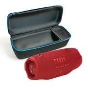 JBL CHARGE 6 Bluetooth Speaker & divvi! Premium Hard Case Bundle - Red