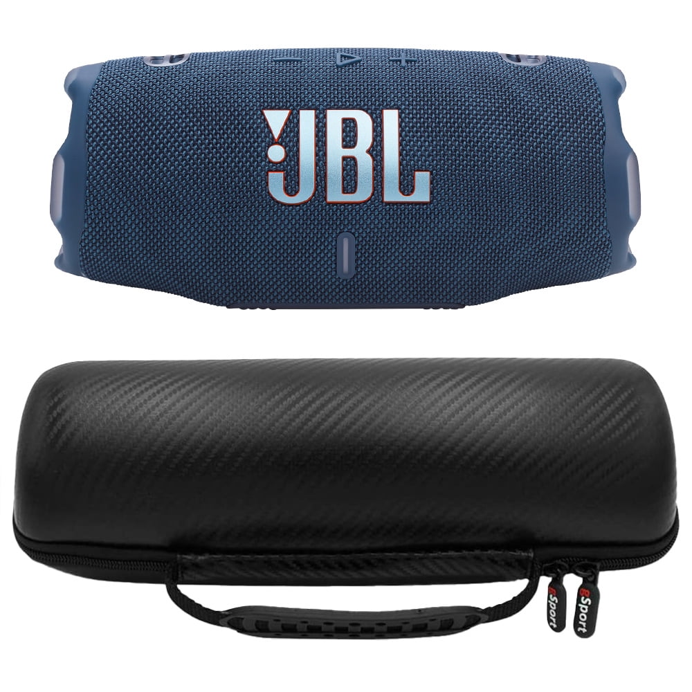 JBL CHARGE 6 Waterproof Portable Speaker Bundle with gSport Carbon Fiber Case (Blue)