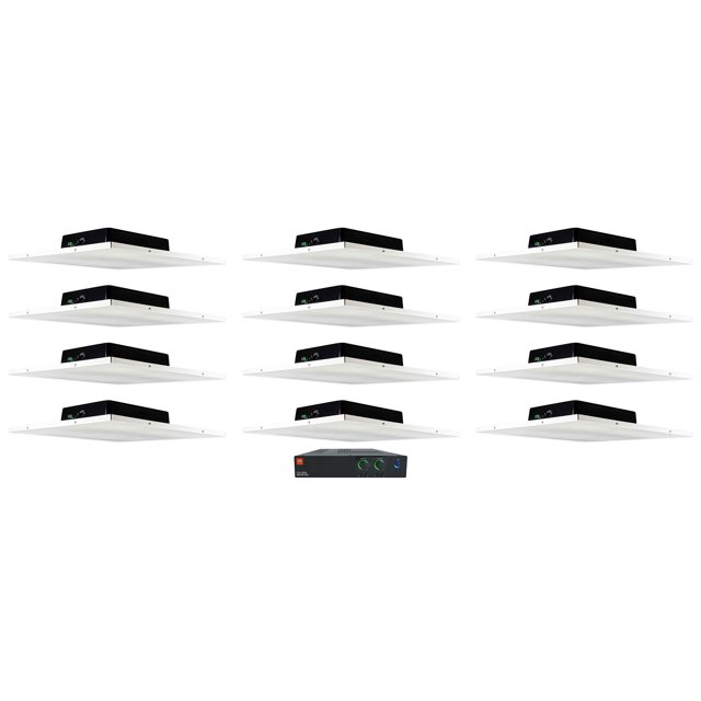 JBL CSA 280Z Commercial Amplifier+(12) 2' X 2' Drop Ceiling Office Tile Speakers