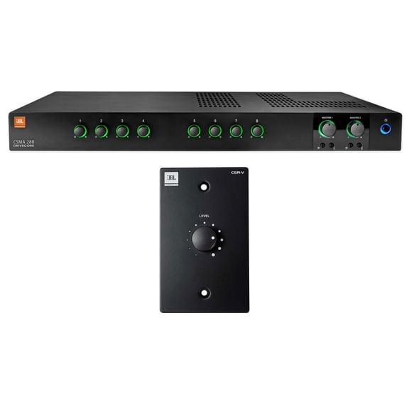 JBL CSMA280 Commercial/Restaurant 2 x 80w Amplifier+Black Wall Volume Controller