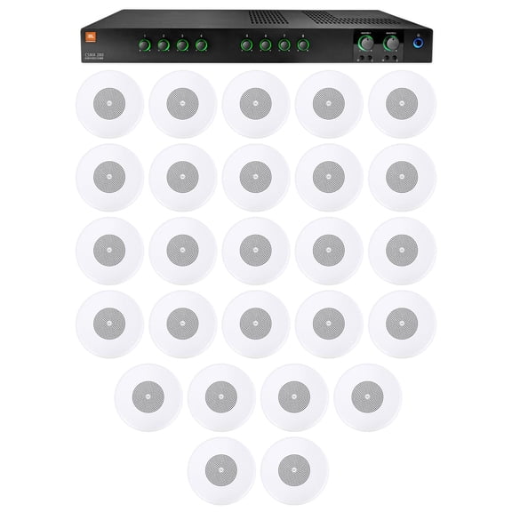 JBL CSMA280 Restaurant/Bar/Cafe 2x80w Amplifier 4/8ohm/70/100V+(26) 4" Speakers