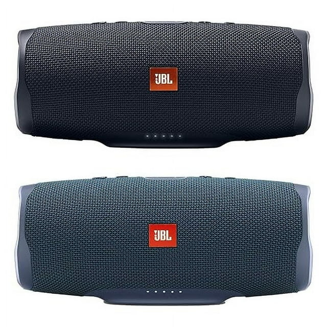 JBL Charge 4 Bluetooth Portable Speaker, Black & Blue, Count 2