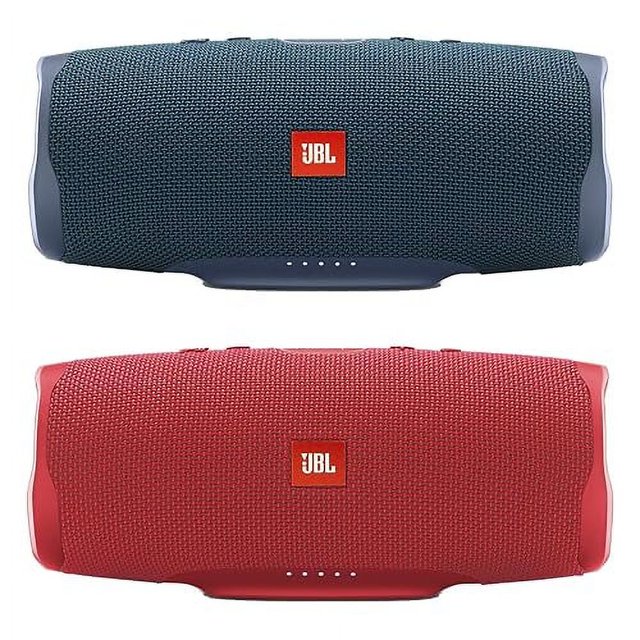 JBL Charge 4 Waterproof Portable Bluetooth Speaker Bundle Blue/Red