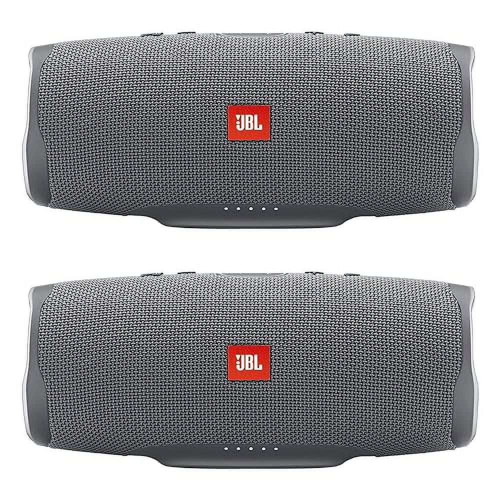 JBL Charge 4  Waterproof Portable Bluetooth Speaker Bundle  Gray/Gray (Pair)  (图1)