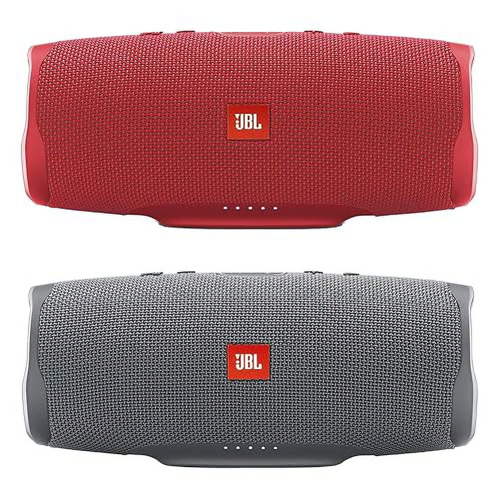 JBL Charge 4 Waterproof Portable Bluetooth Speaker Bundle Red/Gray