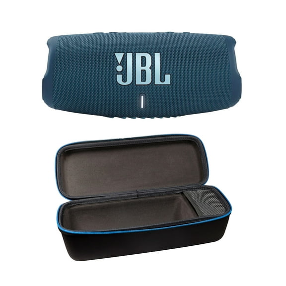 JBL Charge 5 Blue Bluetooth Speaker & divvi Hardshell Case Kit