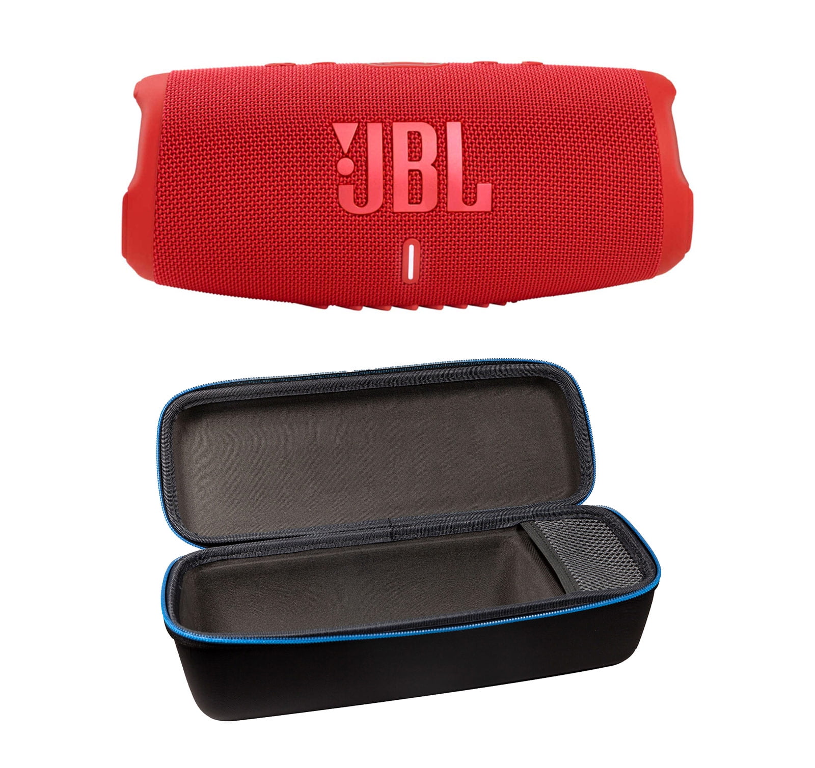 JBL Charge 5 Red Bluetooth Speaker & divvi Hardshell Case Kit