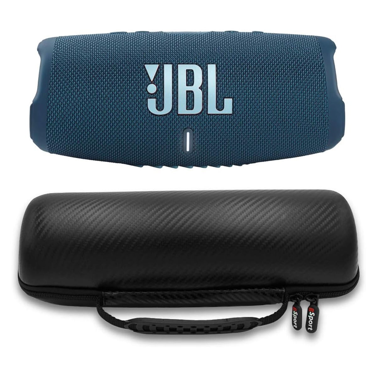 JBL Charge 5 Waterproof Portable Bluetooth Speaker with gSport Carbon Fiber Case (Blue)  (图1)