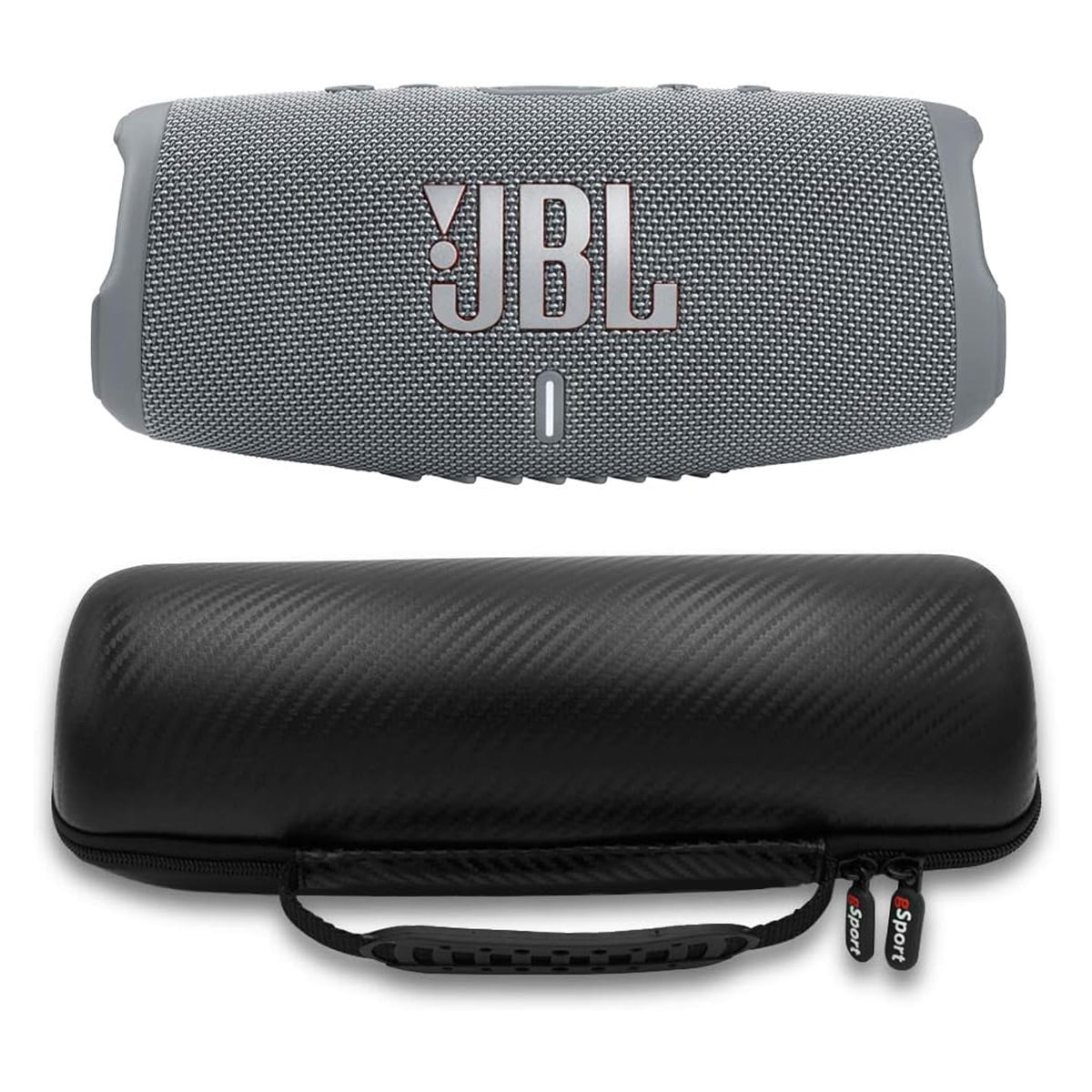 JBL Charge 5 Waterproof Portable Bluetooth Speaker with gSport Carbon Fiber Case (Gray)  (图1)