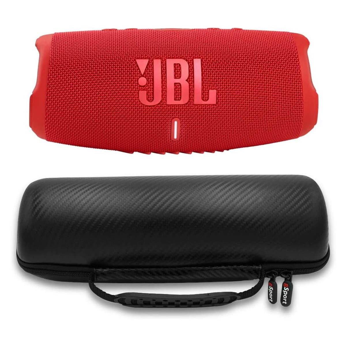 JBL Charge 5 Waterproof Portable Bluetooth Speaker with gSport Carbon Fiber Case (Red)  (图1)
