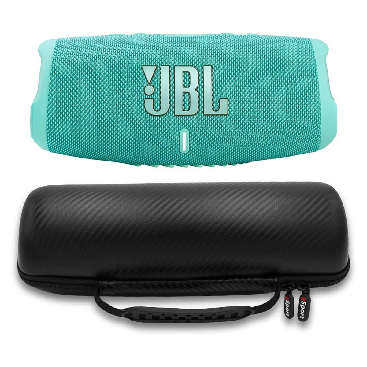 JBL Charge 5 Waterproof Portable Bluetooth Speaker with gSport Carbon Fiber Case (Teal)  (图1)
