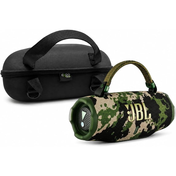 JBL Charge 6 Case Bundle (Squad) - Waterproof & Drop-Proof Bluetooth Speaker Pro Sound, AI Sound Boost, 28H Playtime, Built-in Powerbank with Weather-Resistant Protective Hard-Shell Case