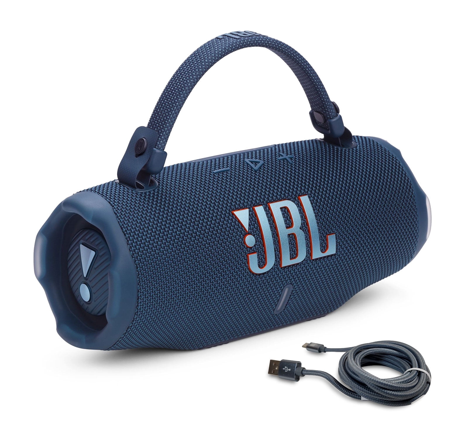 JBL Charge 6 Portable Bluetooth Speaker & 6ft USB-C Braided Cable Bundle - Blue