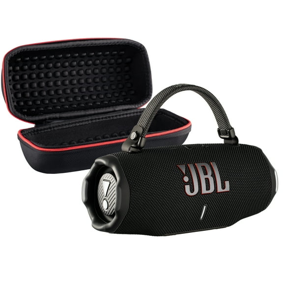 JBL Charge 6 Portable Bluetooth Speaker (Black), IP68 Waterproof/Dustproof, Built-In Power Bank, Long Battery Life Bundle with Travel Case (International Model)