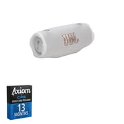 JBL Charge 6 Portable Bluetooth Speaker - White + 13-Month Axiom Care