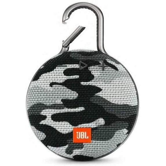 JBL Clip 3 Portable Bluetooth Speaker with Carabiner, Black/Camo