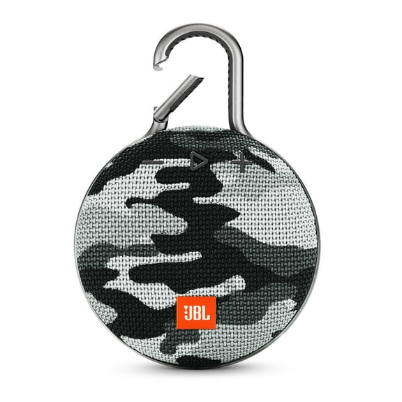 Open Box JBL Clip 3 Portable Bluetooth Speaker with Speakerphone, Black Camo, JBLCLIP3BCAMOAM-B