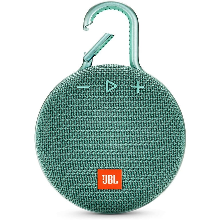JBL Clip 3, Steel White - Waterproof, Durable & Portable Bluetooth Speaker  - Up to 10 Hours of Play - Includes Noise-Cancelling Speakerphone 