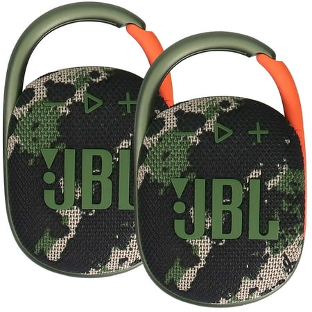 JBL Clip 4 Bluetooth Portable Speaker, Camo, JBLCLIP4SQUADAM-1K, Count 2
