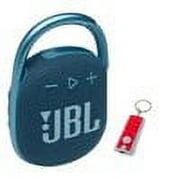 JBL Clip 4 Portable Bluetooth Speaker - Waterproof and Dustproof IP67, Mini Bluetooth Speaker for Travel, Outdoor and Home w/ 1 LED Flashlight Key Chain - Blue