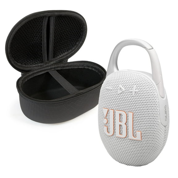 JBL Clip 5 Bluetooth Speaker and divvi! Protective Case Bundle - White