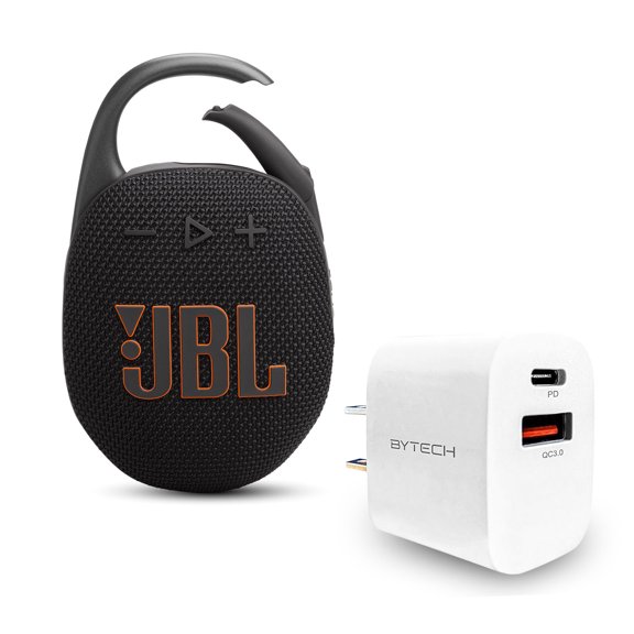 JBL Clip 5 Bundle with Wall Charger - Black