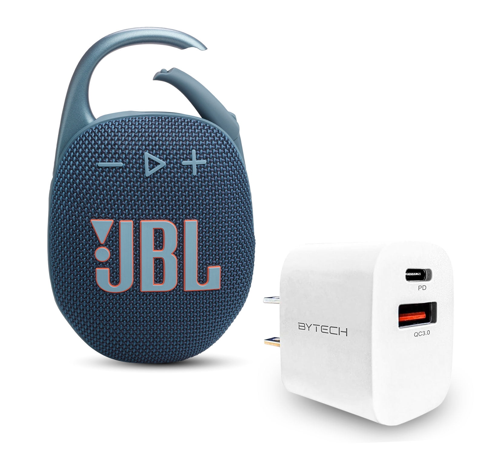 JBL Clip 5 Bundle with Wall Charger Blue