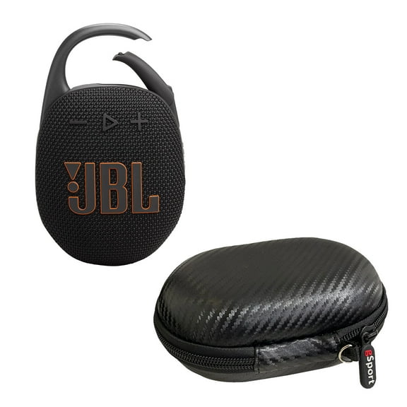 JBL Clip 5 Ultra Portable Bluetooth Speaker with gSport Carbon Fiber Case (Black)