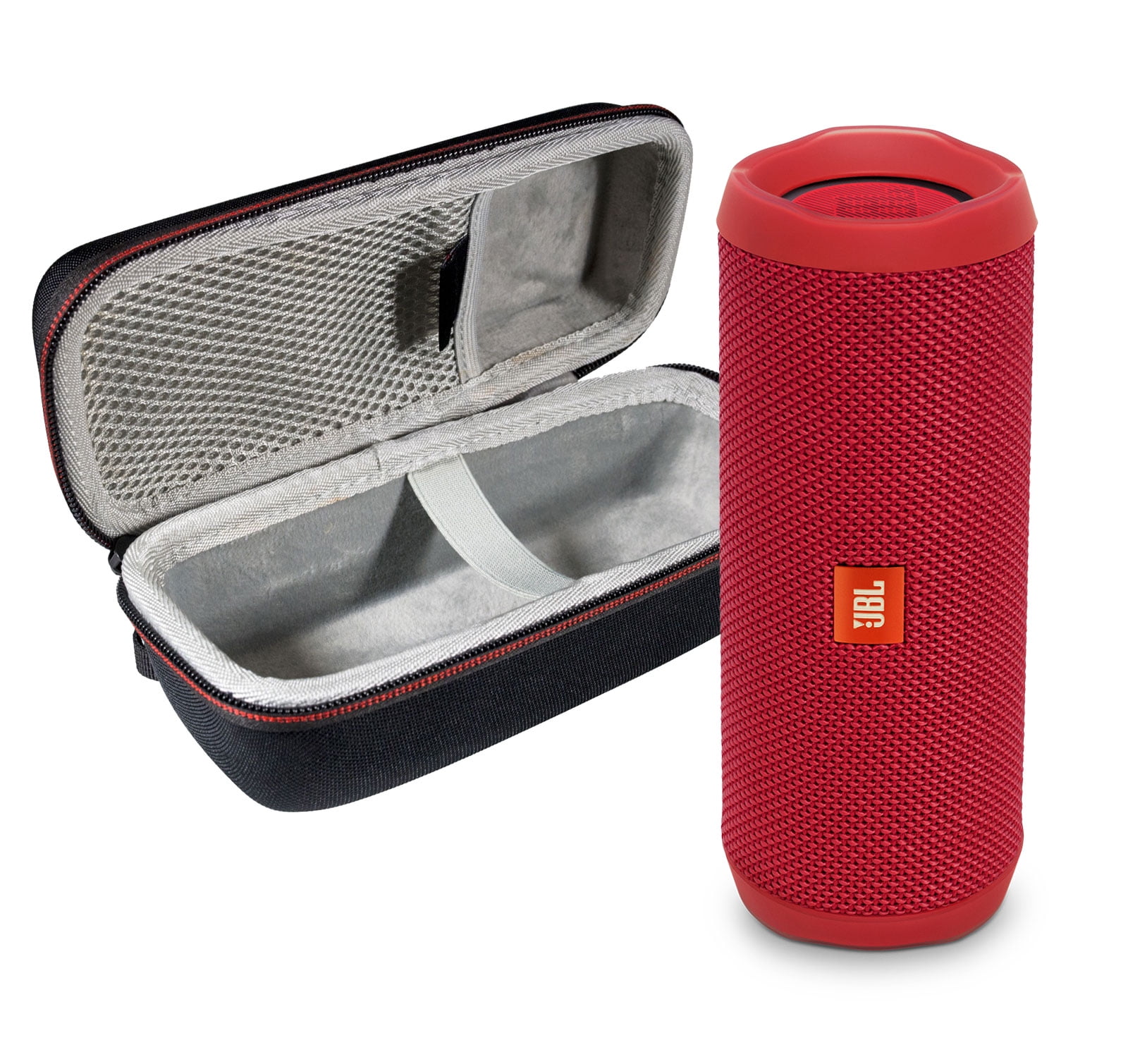 JBL FLIP 4 Black Kit Bluetooth Speaker & Portable Hardshell Travel