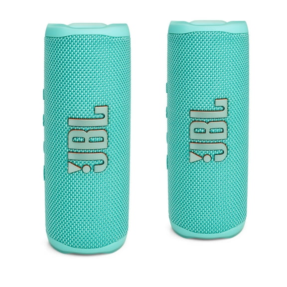 JBL FLIP 6 Waterproof Portable Bluetooth Speaker Bundle - Teal (Pack of 2)